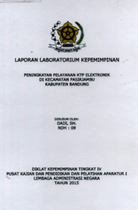 Peningkatan Pelayanan KTP Elektronik Di Kecamatan Pasirjambu Kabupaten Bandung