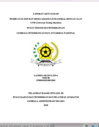 Pembuatan SOP Dan Media Grafis Uji Material Denngan Alat UTM (Universal Testing Machine) Pusat Teknologi Penerbangan Lembaga Penerbangan dan Antariksa Nasional