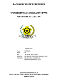 Pembentukan Sekretariat PPNS Pada Pemerintah Kota Batam (Satuan Polisi Pamong Praja Kota Batam)
