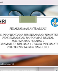 Penyusunan Rencana Pembelajaran Semester Dan Bahan Ajar Digital Matematika Terapan 2 Program Studi Diploma 4 Teknik Informatika Politknik Negeri Bandung