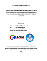 Penyusunan Rencana Pembelajaran Semester (RPS) Mata Kuliah Akuntansi Perbankan Program Studi S-1 Akuntansi Fakultas Ekonomi Universitas Negeri Jakarta