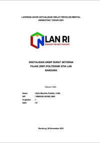 Digitalisasi Arsip Surat Setoran Pajak (SSP) Politeknis STIA LAN Bandung