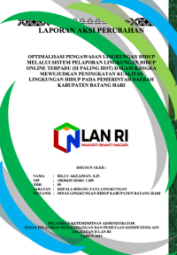 Optimalisasi Pengawasan Lingkungan Hidup Melalui Sistem Pelaporan Lingkungan Hidup Online Terpadu (SI PALING HOT) Dalam Rangka Mewujudkan Peningkatan Kualitas Lingkungan Hidup Pada Pemerintah Daerah Kabupaten Batang Hari (Dinas Lingkungan Hidup)