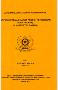 Inovasi Informasi Harga Prodik Peternakan (Irga-Pronak) Di Dinas Pertanian Kabupaten Bangka