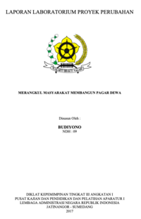 Merangkul Masyarakat Membangun Pagar Dewa (Kecamatan Pagar Dewa Kabupaten Lampung Barat)