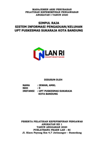 SIMPUL RAJA - Sistem Informasi Pengaduan/Keluhan Layanan UPT Puskesmas Sukaraja Dinas Kesehatan Kota Bandung