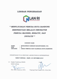 Mewujudkan Pemuda Kota Bandung Berprestasi Melalui Inkubator Pemuda Mandiri, Kreatif Dan Inovatif (Dinas Pemuda Dan Olahraga Kota Bandung)