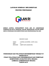 Human Capital Development Plan ASN Di Lingkungan Pemerinta Kota Bandung Dalam Mendukung Sistem Merit Serta Peningkatan Kompetensi Dan Profesionalitas ASN (Badan Kepegawaian Pendidikan dan Pelatihan)