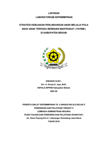 Strategi Kebijakan Perlindungan Anak Melalui Pola Asuh Anak Terpadu Berbasis Masyarakat (PATBM) Di Kabupaten Bekasi (Badan Pemberdayaan Perempuan dan Keluarga Berencana )