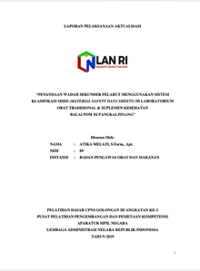 Penandaan Wadah Sekunder Pelarut Menggunakan Sistem Klasifikasi MSDM (Material Safety Data Sheets) Di Laboratorium Obat Tradisional Dan Suplemen Kesehatan Balai POM Di Pangkalpinang (BPOM)