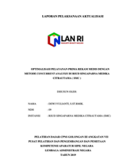 Optimalisasi Pelayanan Prima Rekam Medis Dengan Metode Concurrent Analysis di RSUD Singaparna Medika Citrautama (SMC)