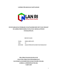 Inventarisasi Dan Pembaruan Daftar Dokumen Mutu ISO 17025:2017 Di Laboratorium Kimia Pangan dan Air Balai POM Di Pangkalpinang (BPOM)
