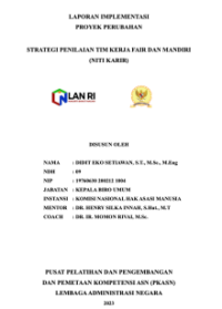 Strategi Penilaian Tim Kerja Fair Dan Mandiri (NITI KARIR) - Komnas HAM (Komisi Nasional Hak Asasi Manusia)