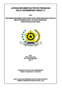 Penyebaran Informasi Harga Kebutuhan Pokok Masyarakat Melalui Media Informasi Digital Di Pasar Tradisional Kabupaten Belitung Timur (Dinas Penanaman Modal Pelayanan Terpadu Satu Pintu dan Perdagangan)