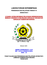 SI PANDU (Sistem Informasi Pelayanan Kependudukan) Berbasis Android Di Kelurahan Sungailiat Kecamatan Sungailiat Kabupaten Bangka