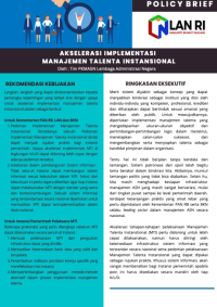 Policy Brief Akselerasi Implementasi Manajemen Talenta Instansional