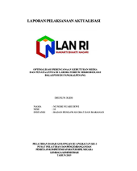 Optimalisasi Perencanaan Kebutuhan Media Dan Penataannya Di Laboratorium Mikrobiologi Bapai POM Di Pangkalpinang (BPOM)