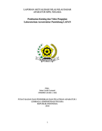 Pembuatan Katalog Dan Video Pengujian Laboratorium Aerostruktur Pusat Teknologi Penerbangan LAPAN (Lembaga Penerbangan dan Antariksa Nasional )