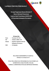 Strategi Pengawasan Kinerja Berbasis IT Sistem Informasi Pemantauan Laporan Hasil Pemeriksaan (SIMPELHP) Di Pemerintah Kabupaten Purwakarta - Inspektorat Daerah Kabupaten Purwakarta