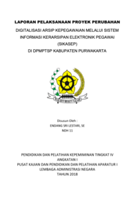 Digitalisasi Arsip Kepegawaian Melalui Sistem Informasi Kearsipan Elektronik Pegawai (Sikasep) Di DPMPTSP Kabupaten Purwakarta (Dinas Penanaman Modal dan Pelayanan Terpadu Satu Pintu)