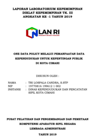 One Data Policy Melalui Pemanfaatan Data Kependudukan Untuk Kepentingan Publik Di Kota Cimahi (Dinas Kependudukan dan Pencatatan Sipil)