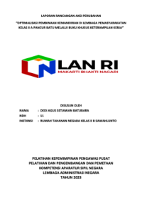 Optimalisasi Pembinaan Kemandirian di Lembaga Pemasyarakatan Kelas II A Pancur Batu Medan melalui Buku Khusus Keterampilan Kerja (Kantor Wilayah Sumatera Utara Kementerian Hukum dan Hak Asasi Manusia)