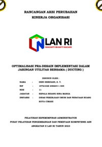 Optimalisasi Pra-Desain Implementasi dalam Jaringan Utilitas Bersama (DUCTING) Dinas Pekerjaan Umum dan Penataan Ruang Kota Cimahi