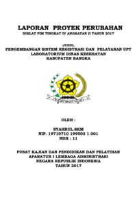 Pengembangan Sistem Registrasi Dan Pelayanan UPT Laboratorium Dinas Kesehatan Kabupaten Bangka
