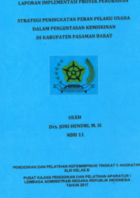 Strategi Peningkatan Peran Pelaku Usaha Dalam Pengentasan Kemiskinan Di Kabupaten Pasamanan Barat (Badan Perencanaan)