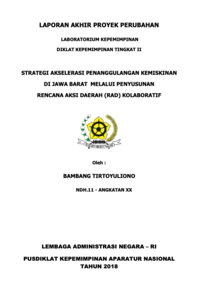 Strategi Akselerasi Penanggulangan Kemiskinan Melalui Penyusunan Rencana Aksi Daerah (RAD) Kolaboratif (Bappeda - Badan Perencanaan Daerah Provinsi Jawa Barat)