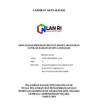 Aktualisasi Program Militan (Mari Laksanakan Literasi Harian) Di SDN Gandasari Kabupaten Tasikmalaya