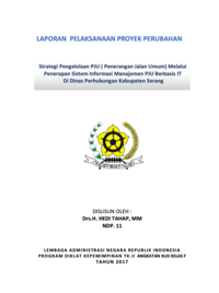 Strategi Pengelolaan PJU (Penerangan Jalan Umum) Melalui Penerapan Sistem Informasi Manajemen PJU Berbasis IT Di Dinas Perhubungan Kabupaten Serang