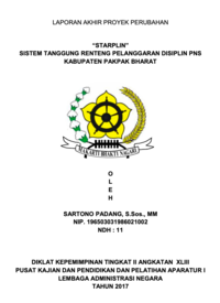 Starplin (Sistem Tanggung Renteng Pelanggaran Disiplin PNS Kabupaten Pakpak Bharat) (Badan Kepegawaian Daerah Kabupaten Pakpak Bharat)