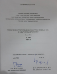 Model Pendampingan Pemberdayaan Petani Pengolah Kopi Di Kabupaten Sumbawa Barat (Staf Ahli Bupati Bidang Ekonomi Keuangan dan Pembangunan)