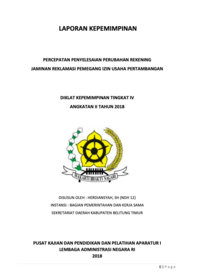 Percepatan Penyelesaian Perubahan Rekening Jaminan Reklamasi Pemegang Izin Usaha Pertambangan (Bagian Pemerintahan dan Kerja Sama Sekretariat Daerah Kabupaten Belitung Timur)