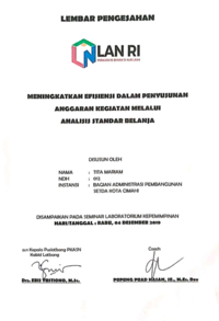Meningkatkan Efisiensi Dalam Penyusunan Anggaran Kegiatan Melalui Analisis Standar Belanja (Bagian Administrasi Pembangunan Sekretariat Daerah Kota Cimahi) (TERBAIK)