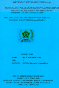 Percepatan Pelayanan Kepegawaian Berbasis Online Di Kabupaten Pasaman Barat