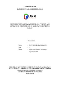 Sistem Informasi Manajemen data PTK Non ASN Jenjang SD (SIMPATIK SD) Di Dinas Pendidikan Kabupaten Bandung Barat