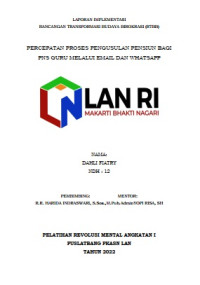 Percepatan Proses Pengusulan Pensiun Bagi PNS Guru Melalui Email Dan Whatsapp di Kabupaten Belitung Timur