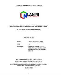 Mengoptimalkan Kebiasaan Menit Literasi Di Kelas Ii SD Negeri 1 Cibatu Kabupaten Tasikmalaya