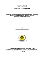 Strategi Pengembangan Bandara Silangit berbasis Aerocity Di Kabupaten Tapanuli Utara Provinsi Sumatera Utara (Badan Perencanaan Pembangunan Daerah)