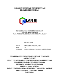 Pengembangan Sistem Pengelolaan Barang Milik Daerah Pada Pemerintah Daerah Sumbawa Barat (Badan Pendapatan Dan Aset Daerah)