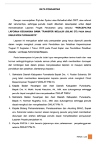 Percepatan Sistem Informasi Laporan Keuangan Dana Transfer Melalui (Silak DT) Pada Badan Keuangan Dan Aset Daerah (BKAD) Kabupaten Purwakarta
