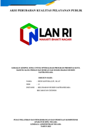Gerakan JEMPOL SOMA (Jemput dan Olah Limbah Sampah Organik Masyarakat) Untuk Optimalisasi Program Prioritas Kota Bandung KANG PISMAN (Kurangi, Pisahkan, Manfaatkan) Dan BURUAN SAE (Sehat, Alami, Ekonimis) di Kelurahan Husein Sastranegara Kota Bandung
