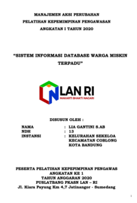 Sistem Informasi Database Warga Miskin Terpadu Kelurahan Sekeloa Kecamatan Coblong Kota Bandung