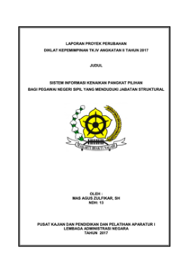 Sistem Informasi Kenaikan Pangkat Pilihan Bagi Pegawai Negeri Sipil Yang Menduduki Jabatan Struktural (Badan Kepegawaian dan Pengembangan Sumber Daya Manusia Daerah - BKPSDMD Kabupaten Bangka)