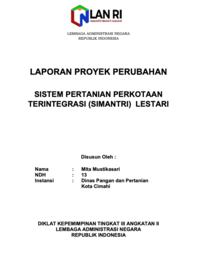 Sistem Pertanian Perkotaan Terintegrasi (SIMANTRI) Lestari (Dinas Pangan dan Pertanian Kota Cimahi)