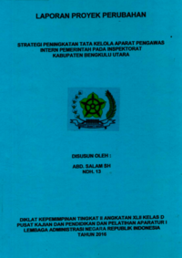 Strategi Peningkatan Tata Kelola Aparat Pengawasn Intern Pemerintah Pada Inspektorat Kabupaten Bengkulu Utara