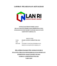 Optimalisasi Proses Pembelajaran Melalui Strategi Pembelajaran Berbasis Multiple Intellegences Di SD Negeri 5 Ciawi Kecamatan Ciawi Kabupaten Tasikmalaya