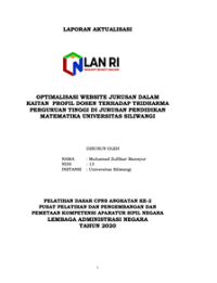 Optimalisasi Website Jurusan Dalam Kaitan Profil Dosen Terhadap Tridharma Perguruan Tinggi Di Jurusan Pendidikan Matematika Universitas Siliwangi